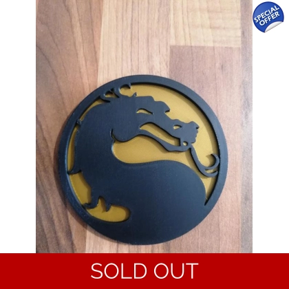 Mortal Kombat Dragon Black & Gold 3D Printed Drinks Mug Placemat Coaster